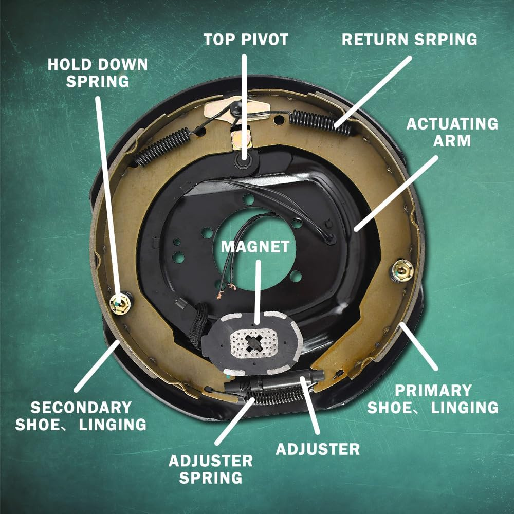 10" X 2-1/4" Electric Brake 3500 lbs Electric Trailer Brake Assembly Left Hand