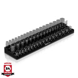 3-Row Magnetic Socket Holder Organizes 75+ 1/4",3/8",1/2" Drive Sockets