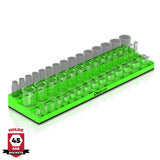 3-Row Magnetic Socket Holder Organizes 75+ 1/4",3/8",1/2" Drive Sockets