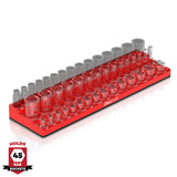 3-Row Magnetic Socket Holder Organizes 75+ 1/4",3/8",1/2" Drive Sockets