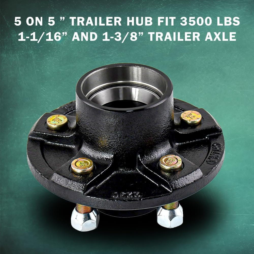 Trailer Idler Hub Kits 5x5“ Trailer Hub 5 Lug For 3500 lbs Tralier Axle Hub Assembly Kit
