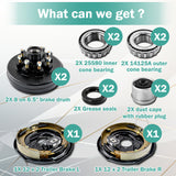 12" Electric Trailer Brake Kit 8-6.5" Hub Drum for 7000lbs Axle