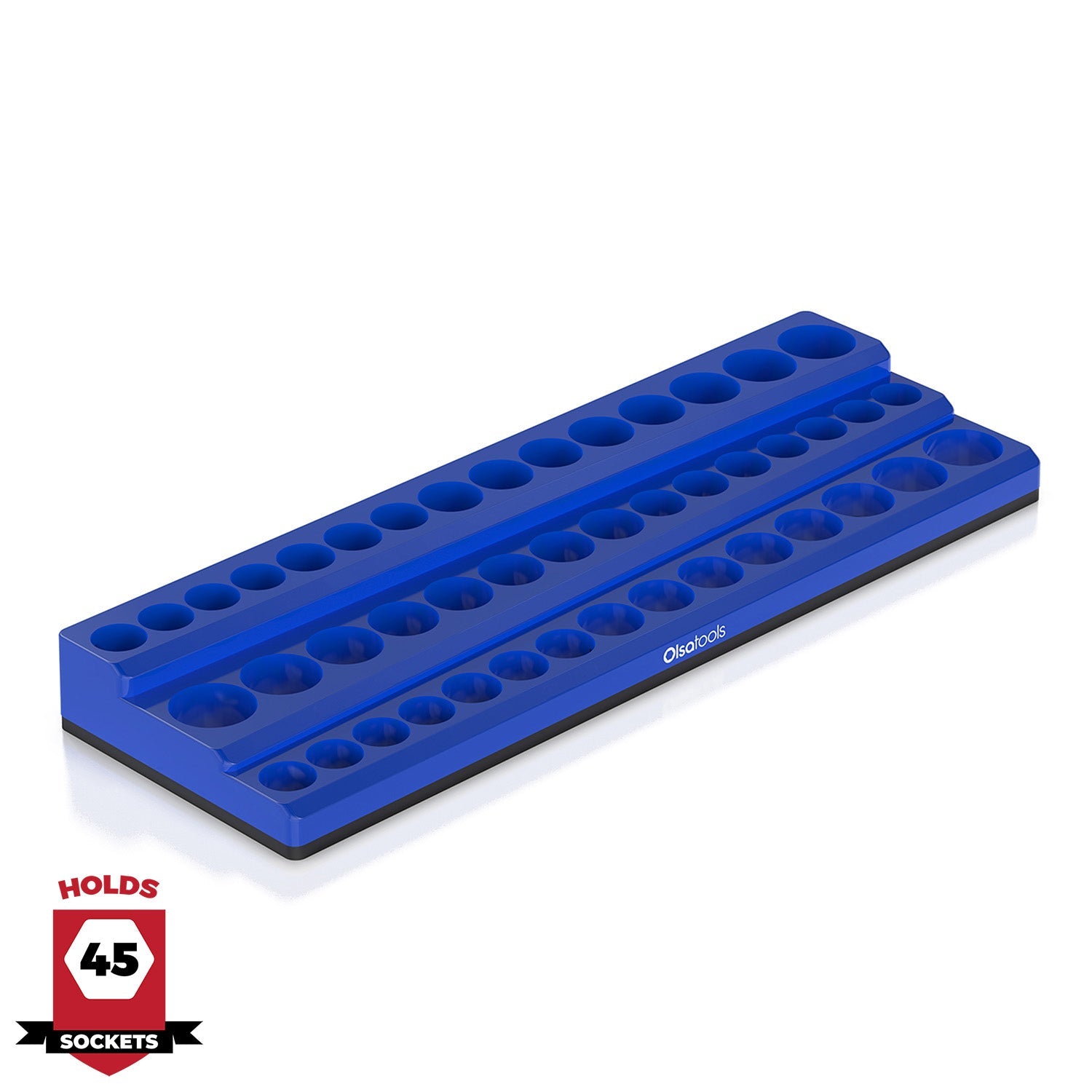 3-Row Magnetic Socket Holder Organizes 75+ 1/4",3/8",1/2" Drive Sockets