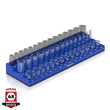 3-Row Magnetic Socket Holder Organizes 75+ 1/4",3/8",1/2" Drive Sockets