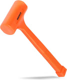 2 LB Dead Blow Hammer with Polyurethane Head, Non-Slip Grip, Orange Color