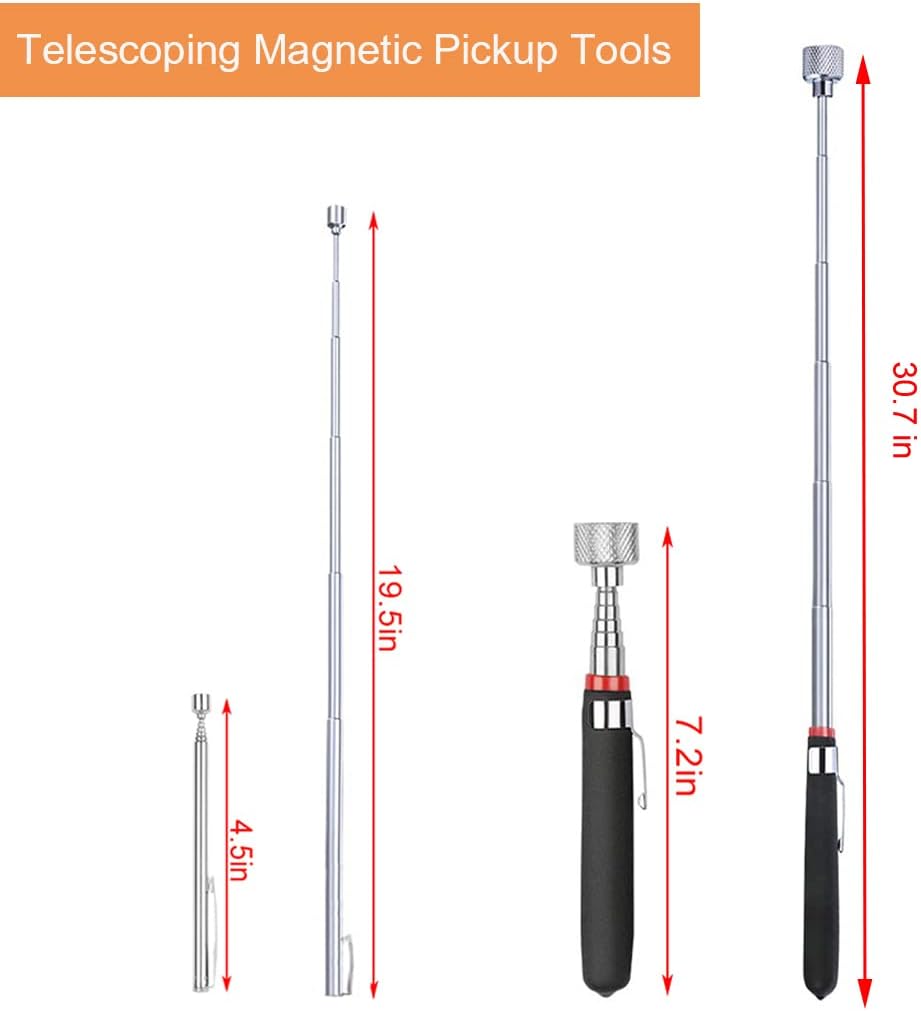 3-Pack Telescoping Magnetic Pickup Tool Set for Easy Metal Retrieval