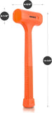 2 LB Dead Blow Hammer - Polyurethane Head, Non-Slip Grip, Orange