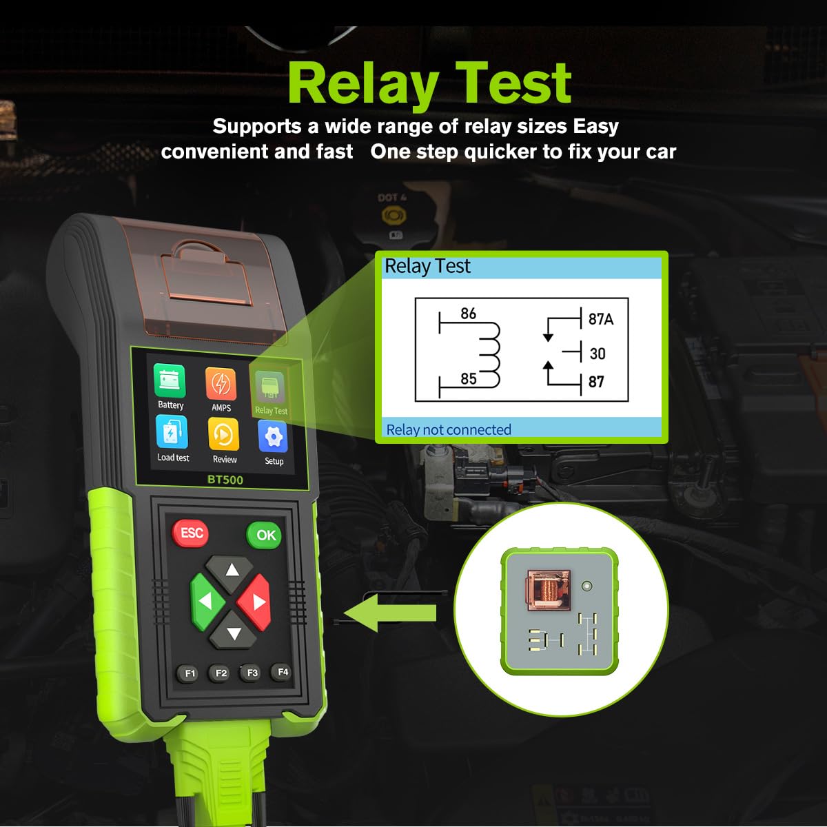 12V Battery Load Tester - 20-2000 CCA for automotive battery and alternator diagnostics