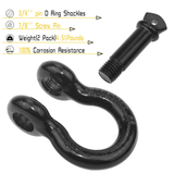 3/4" D-Ring Shackles 2-Pack 28.5 Ton Heavy Duty Tow Shackles