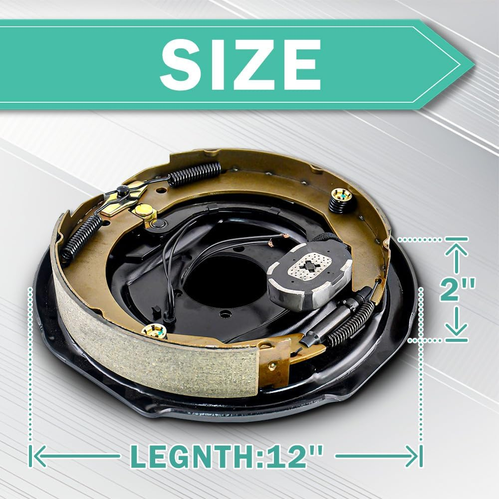 12" x 2" Electric Brake 7000 lbs Electric Trailer Brake Assembly Right Hand