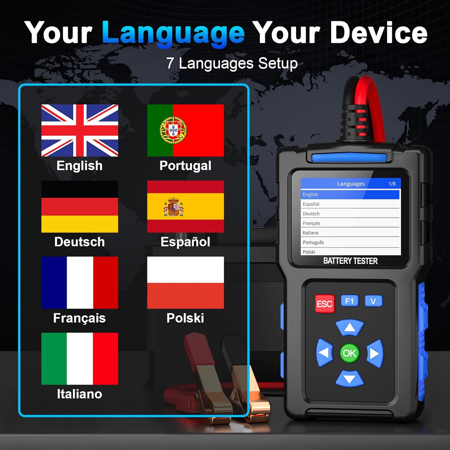 12V Battery Load Tester - 20-2000 CCA for automotive battery and alternator diagnostics