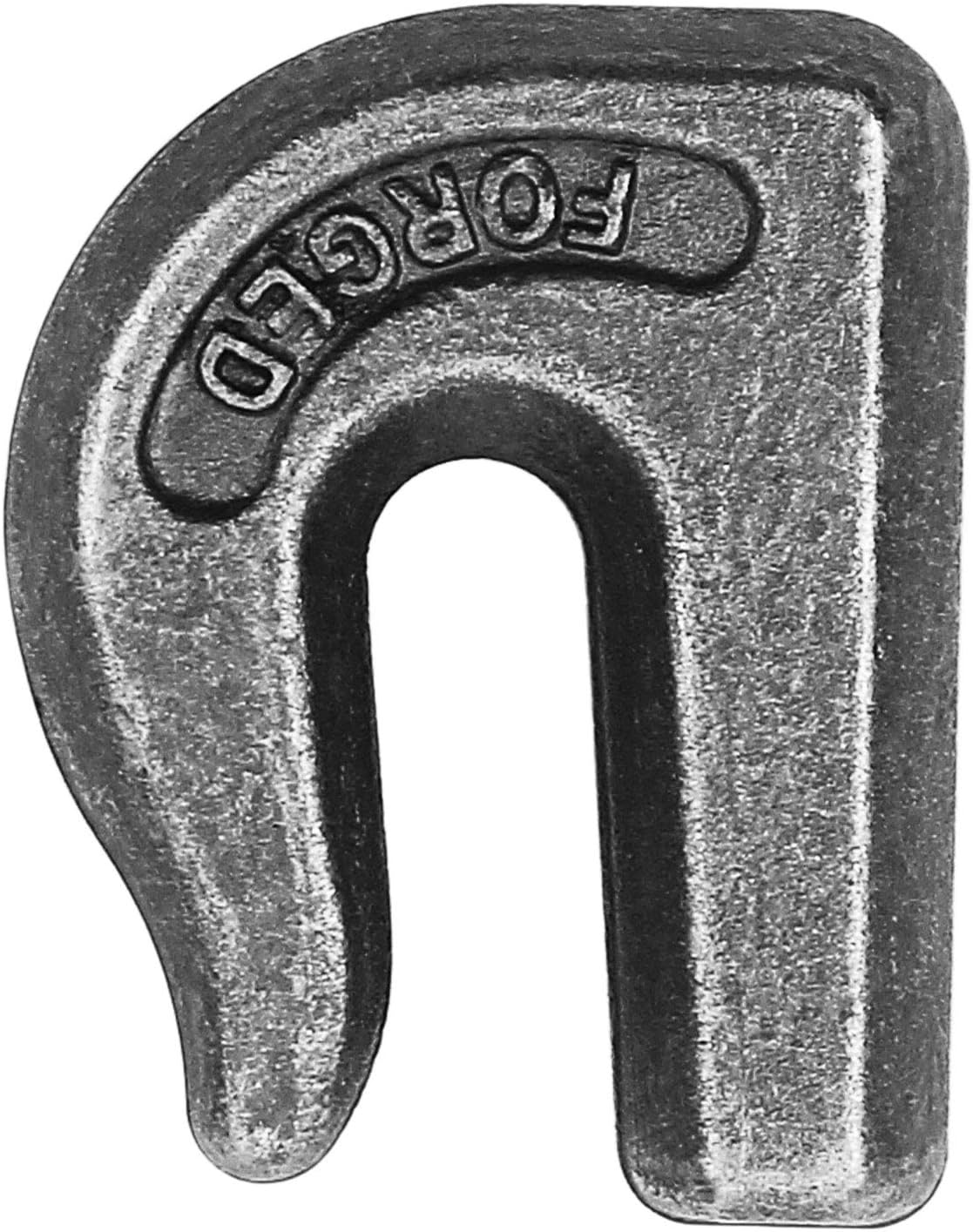 3/8'' Weld-On Grab Hooks G70 Forged Steel - Heavy Duty Tractor Chain Hooks for Car, Truck, SUV, RV, UTV, Tow & Lifting Applications