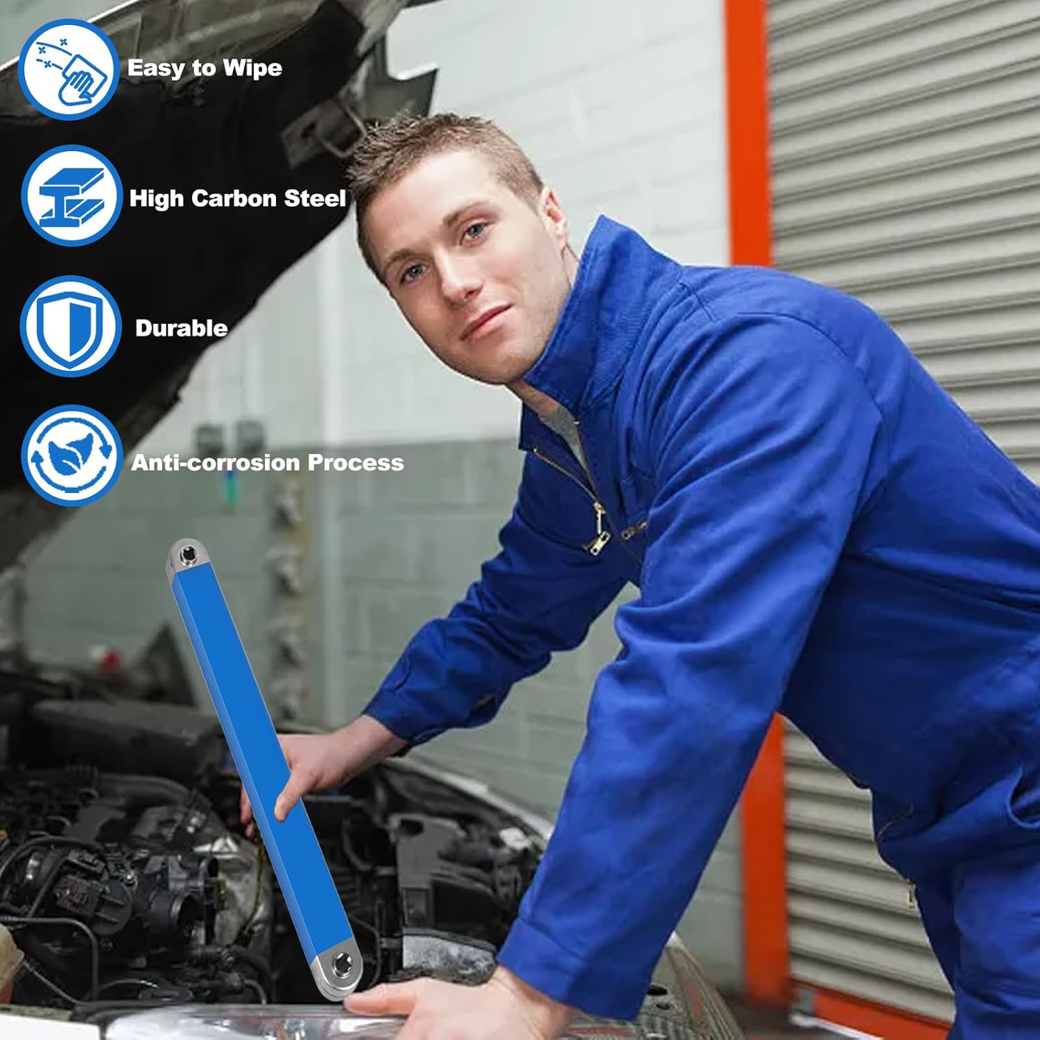 15" Impact Offset Extension Wrench Set 1/4", 3/8", 1/2" Drive Adapters