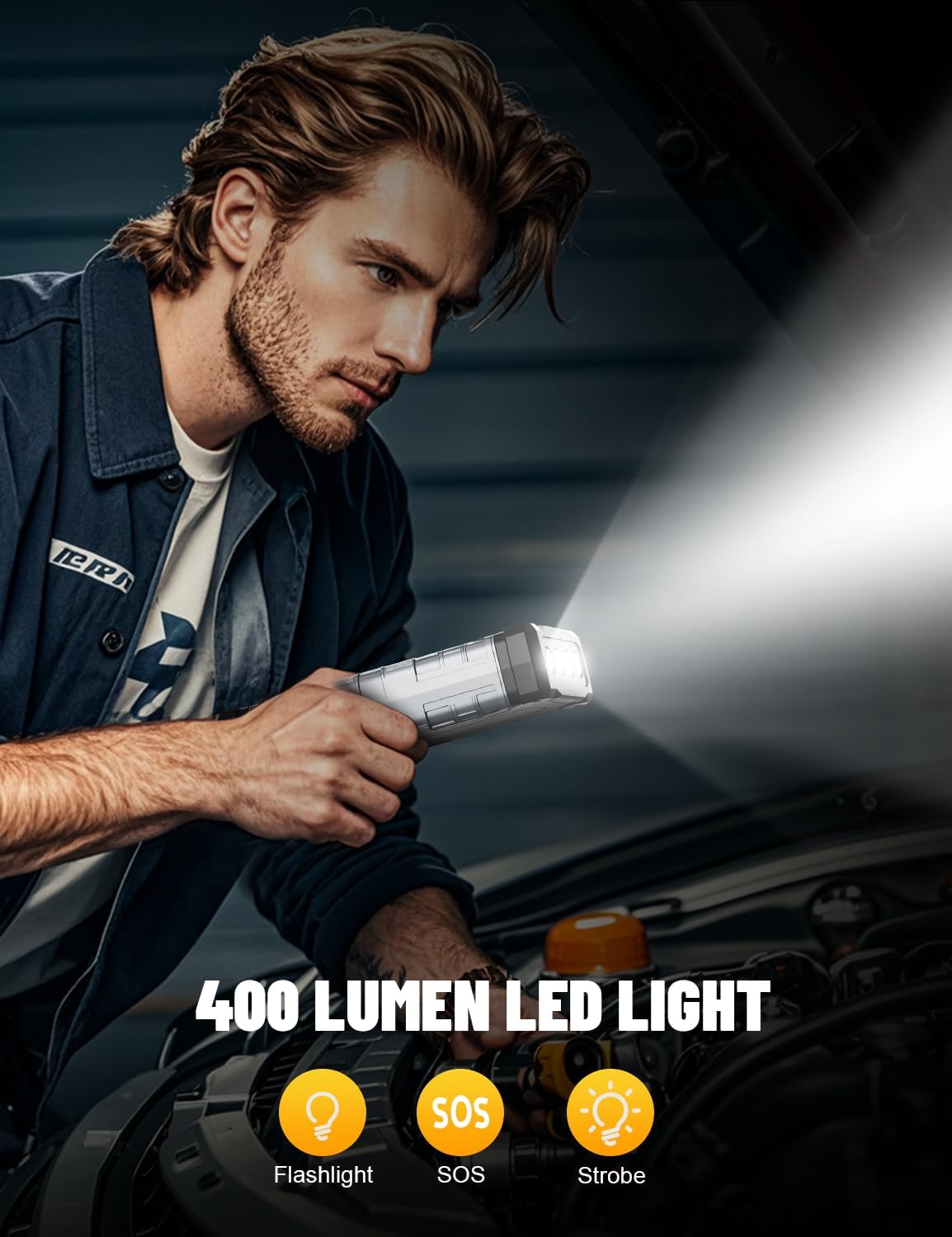 4000A Car Jump Starter for 10.0L Gas & 8.0L Diesel Engines with LED Light