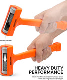 2 LB Dead Blow Hammer - Polyurethane Head, Non-Slip Grip, Orange