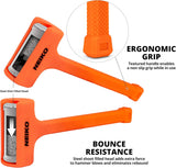 2 LB Dead Blow Hammer - Polyurethane Head, Non-Slip Grip, Orange