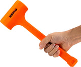 2 LB Dead Blow Hammer - Polyurethane Head, Non-Slip Grip, Orange