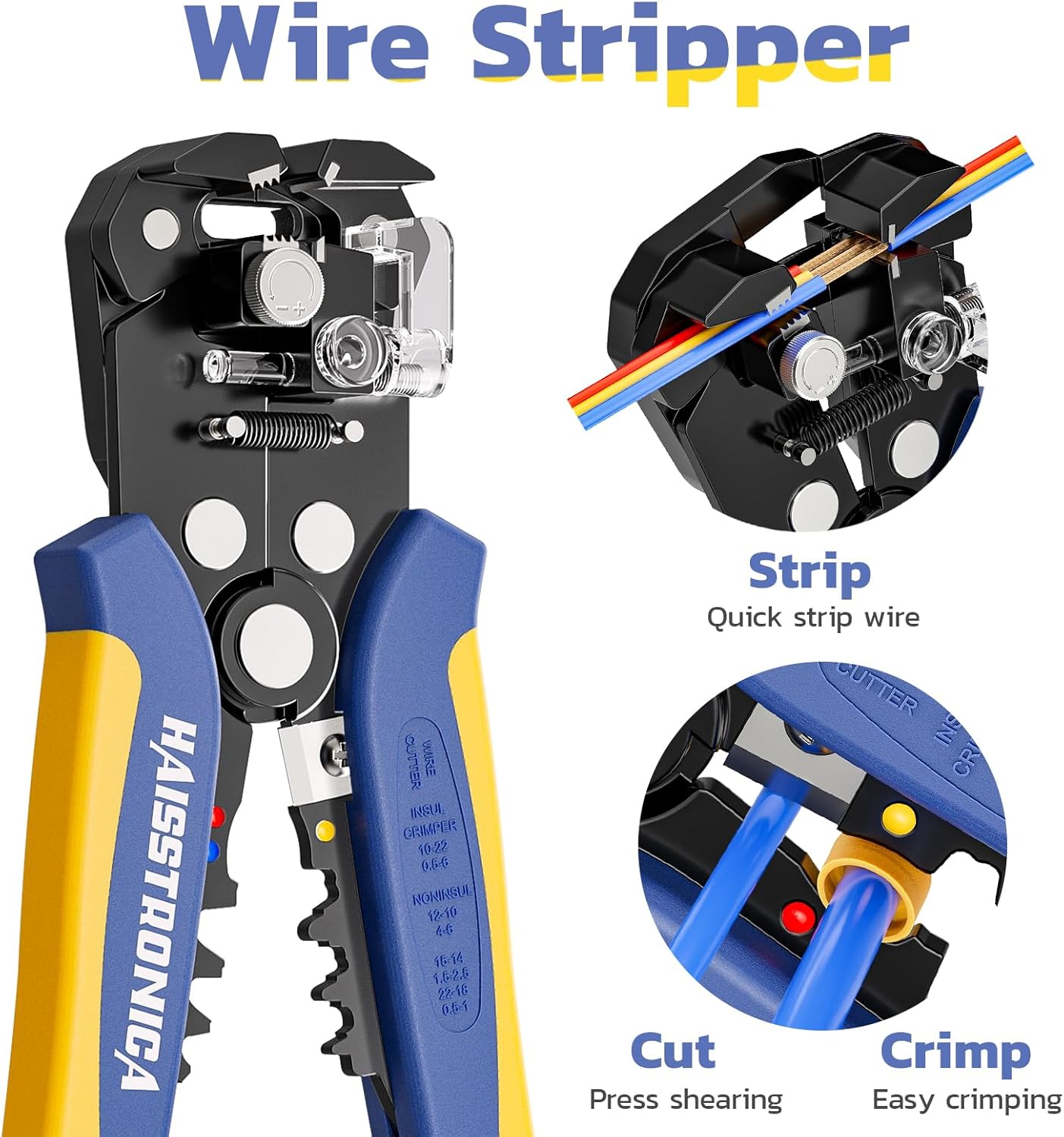 Wire Stripper and Crimping Tool Set for AWG 24-10 and AWG 22-10