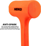 2 LB Dead Blow Hammer - Polyurethane Head, Non-Slip Grip, Orange