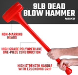2 LB Dead Blow Hammer - Polyurethane Head, Non-Slip Grip, Orange