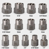 13-piece chrome molybdenum steel bolt and nut remover set with storage case
