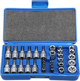 34-Piece Torx Star Bit Socket Set for Cars and Machinery