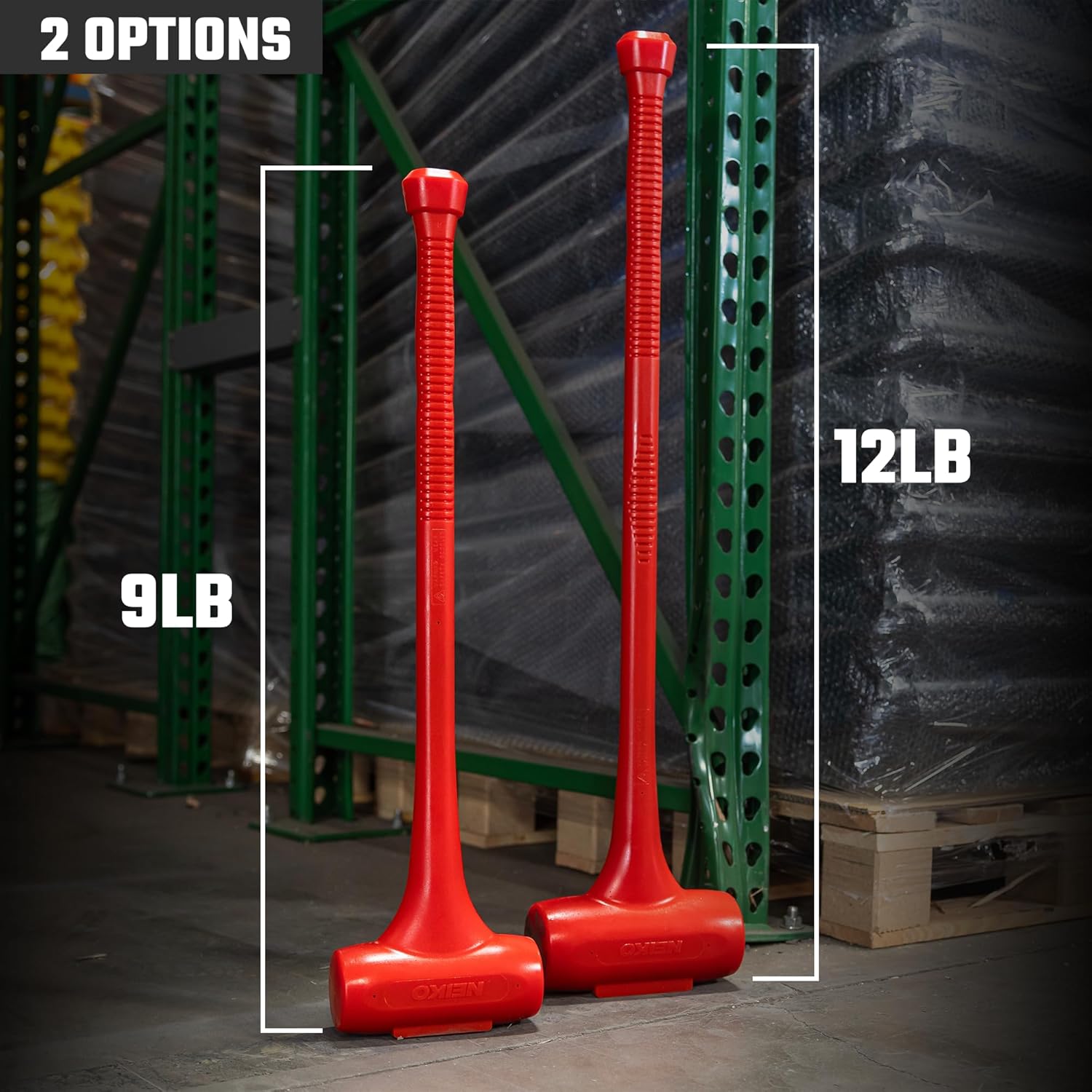 2 LB Dead Blow Hammer - Polyurethane Head, Non-Slip Grip, Orange