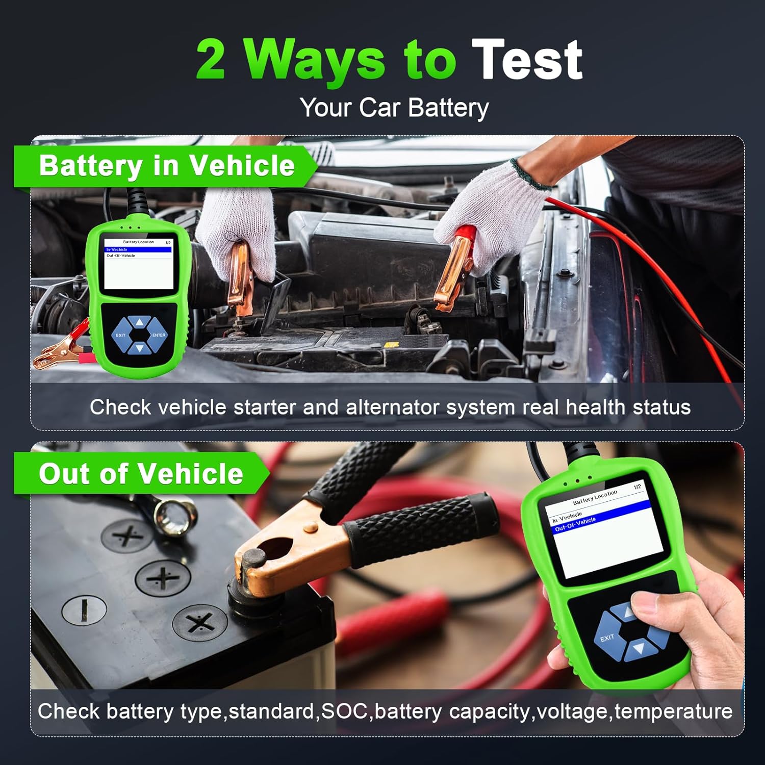 12V Battery Load Tester for Car & Alternator - 20-2000 CCA