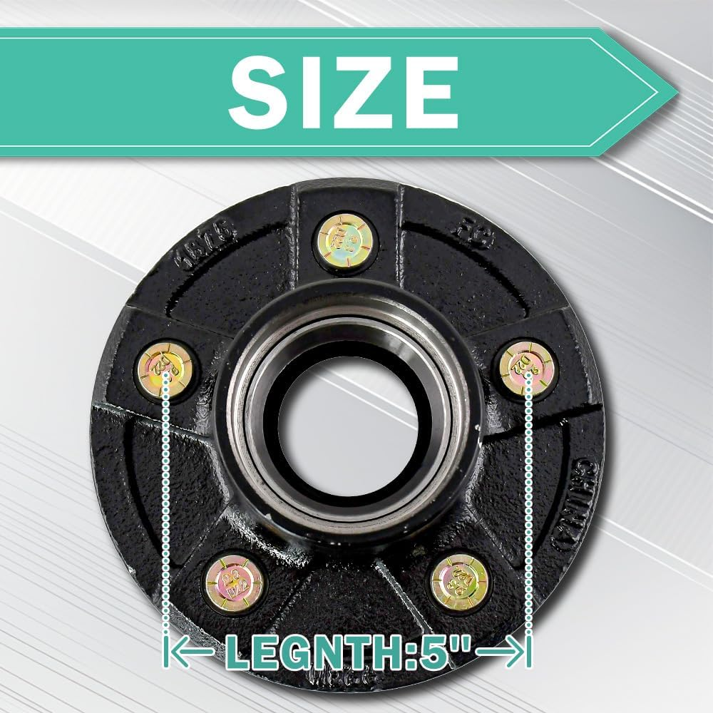 Trailer Idler Hub Kits 5x5“ Trailer Hub 5 Lug For 3500 lbs Tralier Axle Hub Assembly Kit