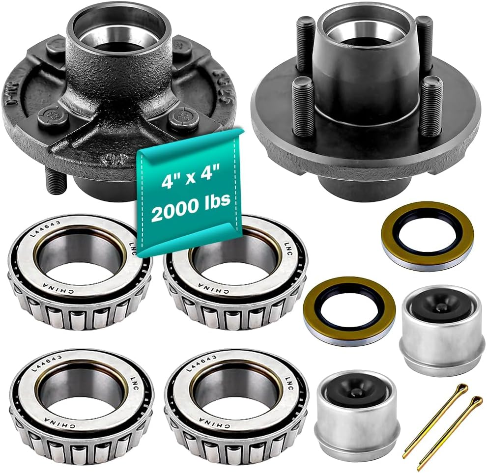 Trailer Idler Hub Kits 4 on 4" Trailer Hub 4 Lug for 2000 lbs Tralier Axle,ONLY for 2000lbs Trailer Hub Assembly