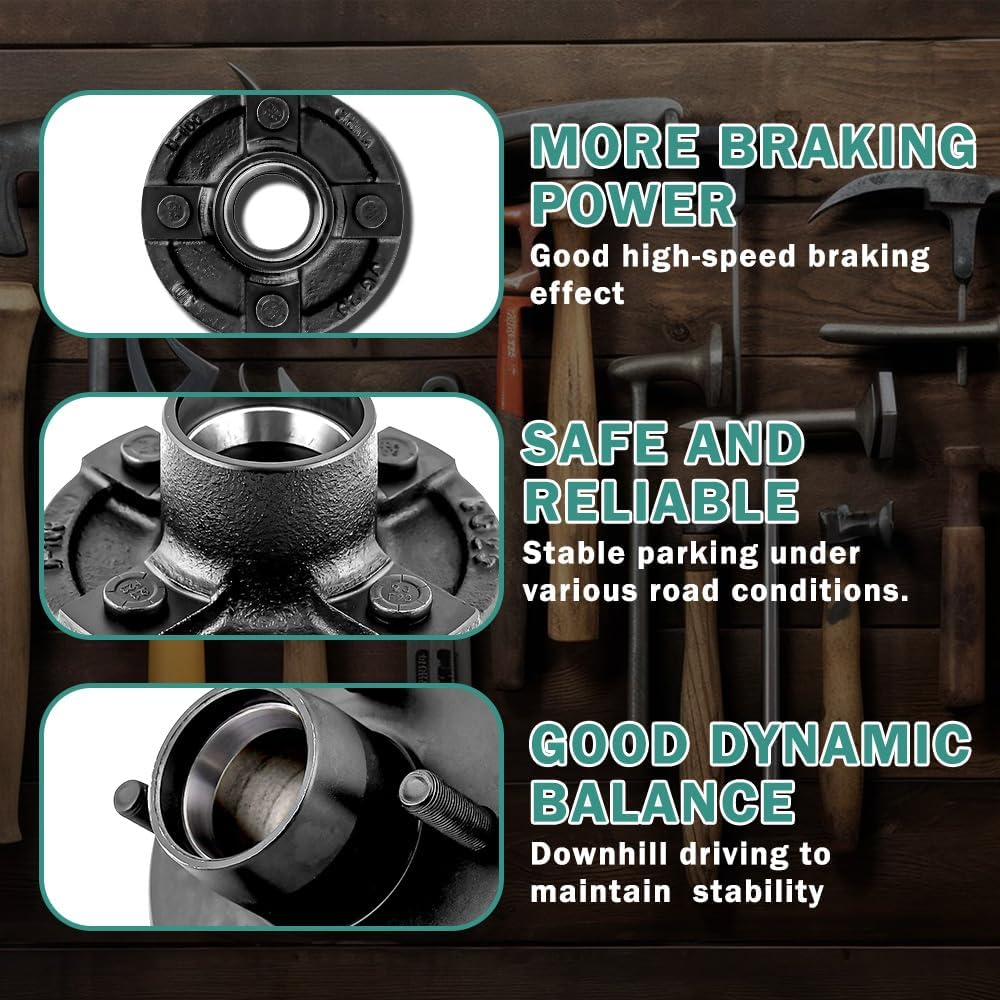 Trailer Idler Hub Kits 4 on 4" Trailer Hub 4 Lug for 2000 lbs Tralier Axle,ONLY for 2000lbs Trailer Hub Assembly