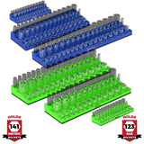 3-Row Magnetic Socket Holder Organizes 75+ 1/4",3/8",1/2" Drive Sockets