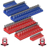 3-Row Magnetic Socket Holder Organizes 75+ 1/4",3/8",1/2" Drive Sockets