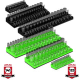 3-Row Magnetic Socket Holder Organizes 75+ 1/4",3/8",1/2" Drive Sockets