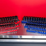 3-Row Magnetic Socket Holder Organizes 75+ 1/4",3/8",1/2" Drive Sockets