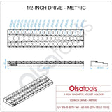3-Row Magnetic Socket Holder Organizes 75+ 1/4",3/8",1/2" Drive Sockets