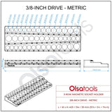 3-Row Magnetic Socket Holder Organizes 75+ 1/4",3/8",1/2" Drive Sockets