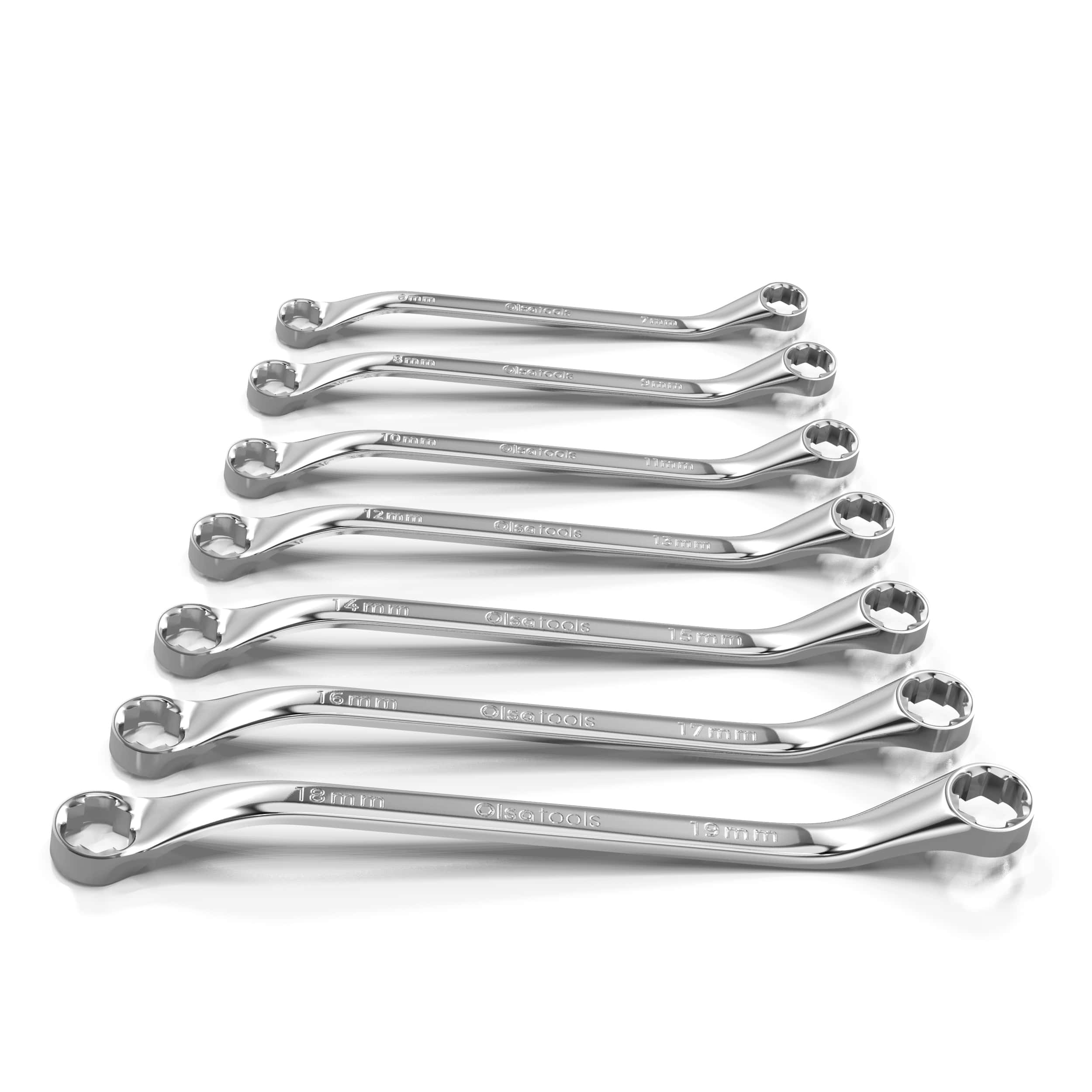 7-Piece Offset Bolt Extractor Wrench Set - Metric Sizes