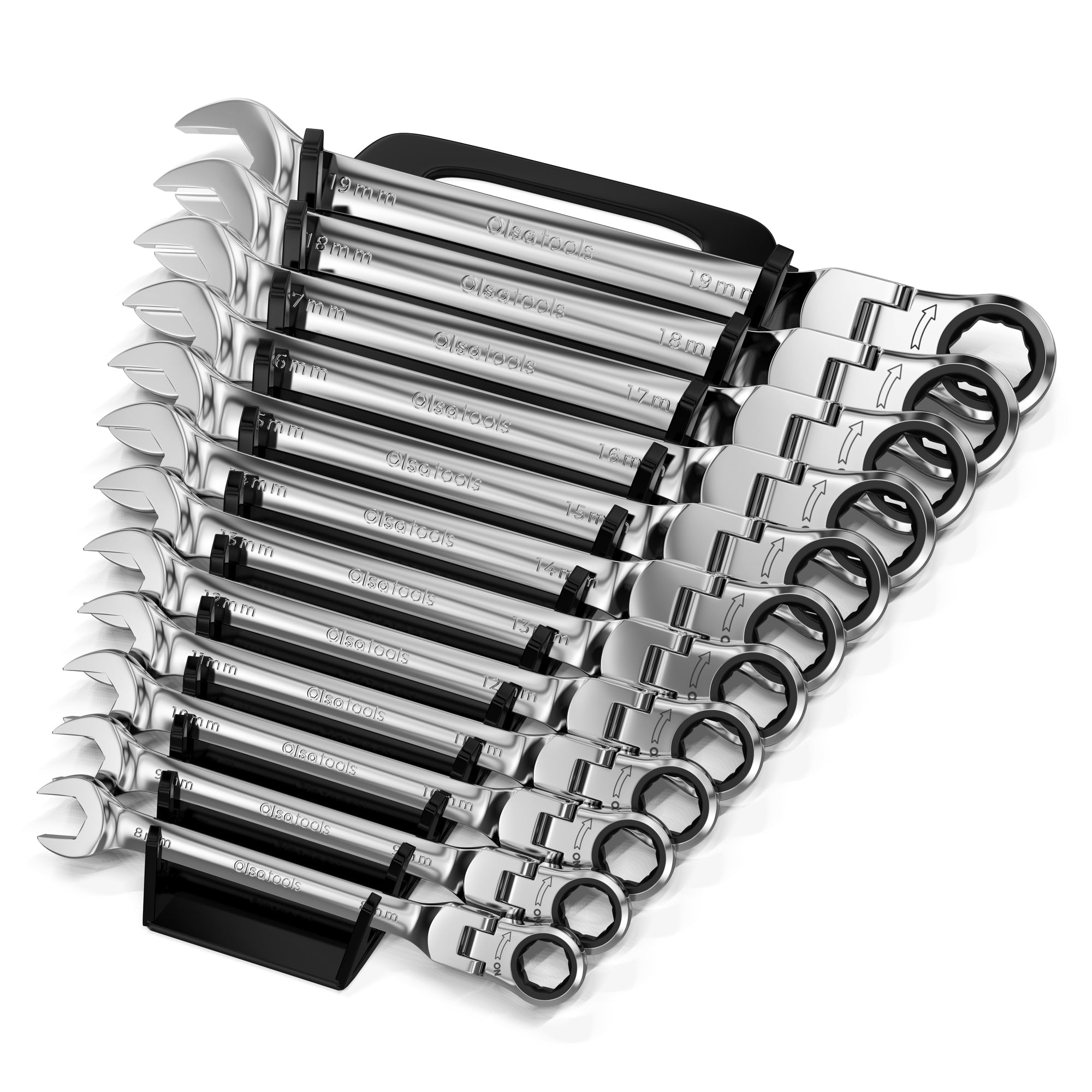 12-Piece 120 Tooth Ratcheting Wrench Set with Extractor Feature