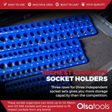 3-Row Magnetic Socket Holder Organizes 75+ 1/4",3/8",1/2" Drive Sockets
