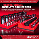 3-Row Magnetic Socket Holder Organizes 75+ 1/4",3/8",1/2" Drive Sockets