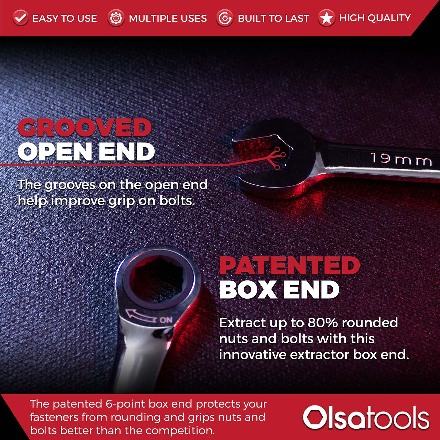 12-Piece 120 Tooth Ratcheting Wrench Set with Extractor Feature