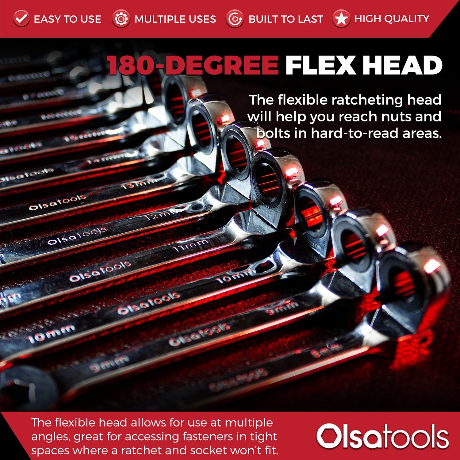 12-Piece 120 Tooth Ratcheting Wrench Set with Extractor Feature