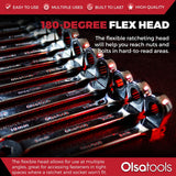 12-Piece 120 Tooth Ratcheting Wrench Set with Extractor Feature