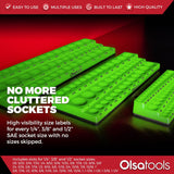 3-Row Magnetic Socket Holder Organizes 75+ 1/4",3/8",1/2" Drive Sockets