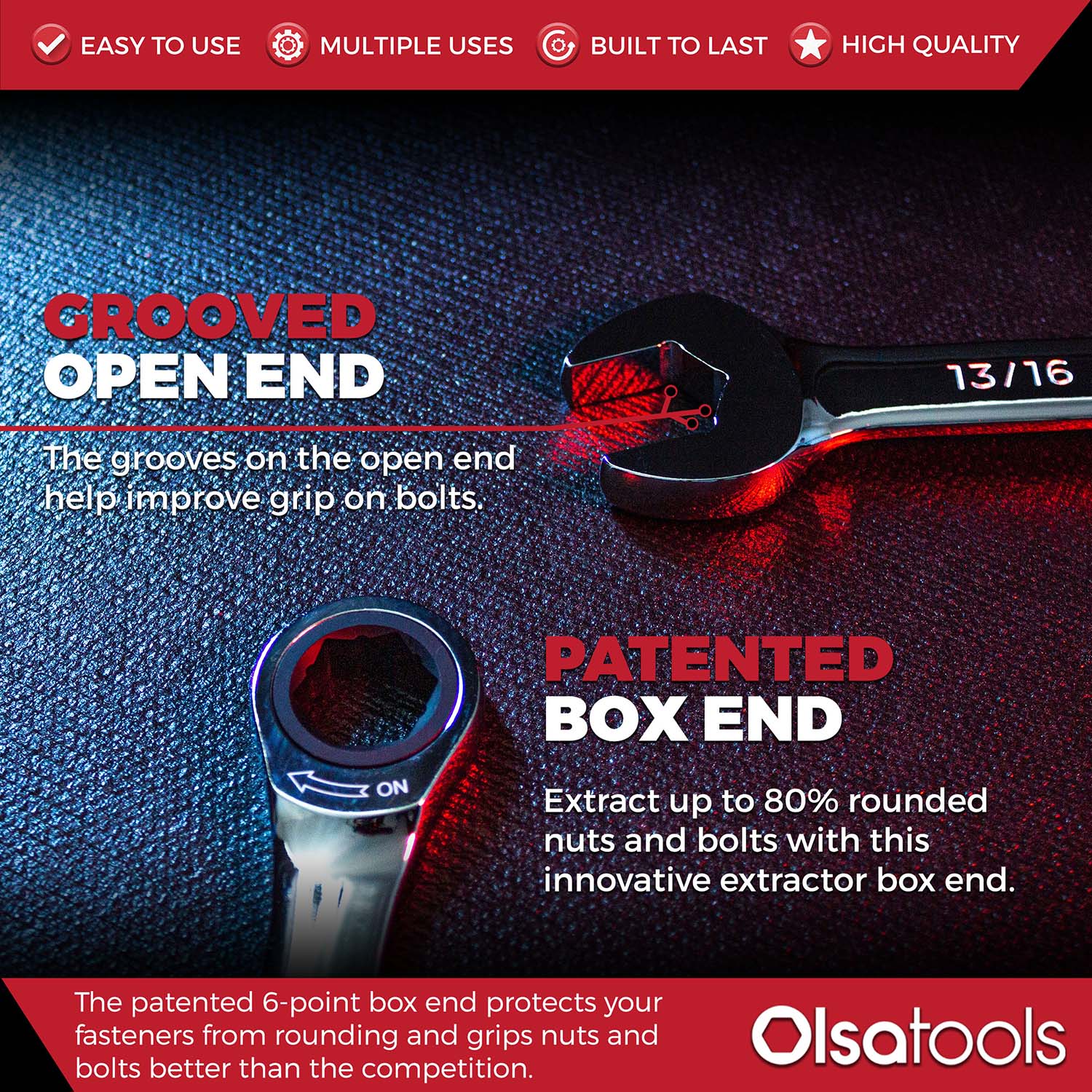 12-Piece 120 Tooth Ratcheting Wrench Set with Extractor Feature