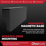 3-Row Magnetic Socket Holder Organizes 75+ 1/4",3/8",1/2" Drive Sockets