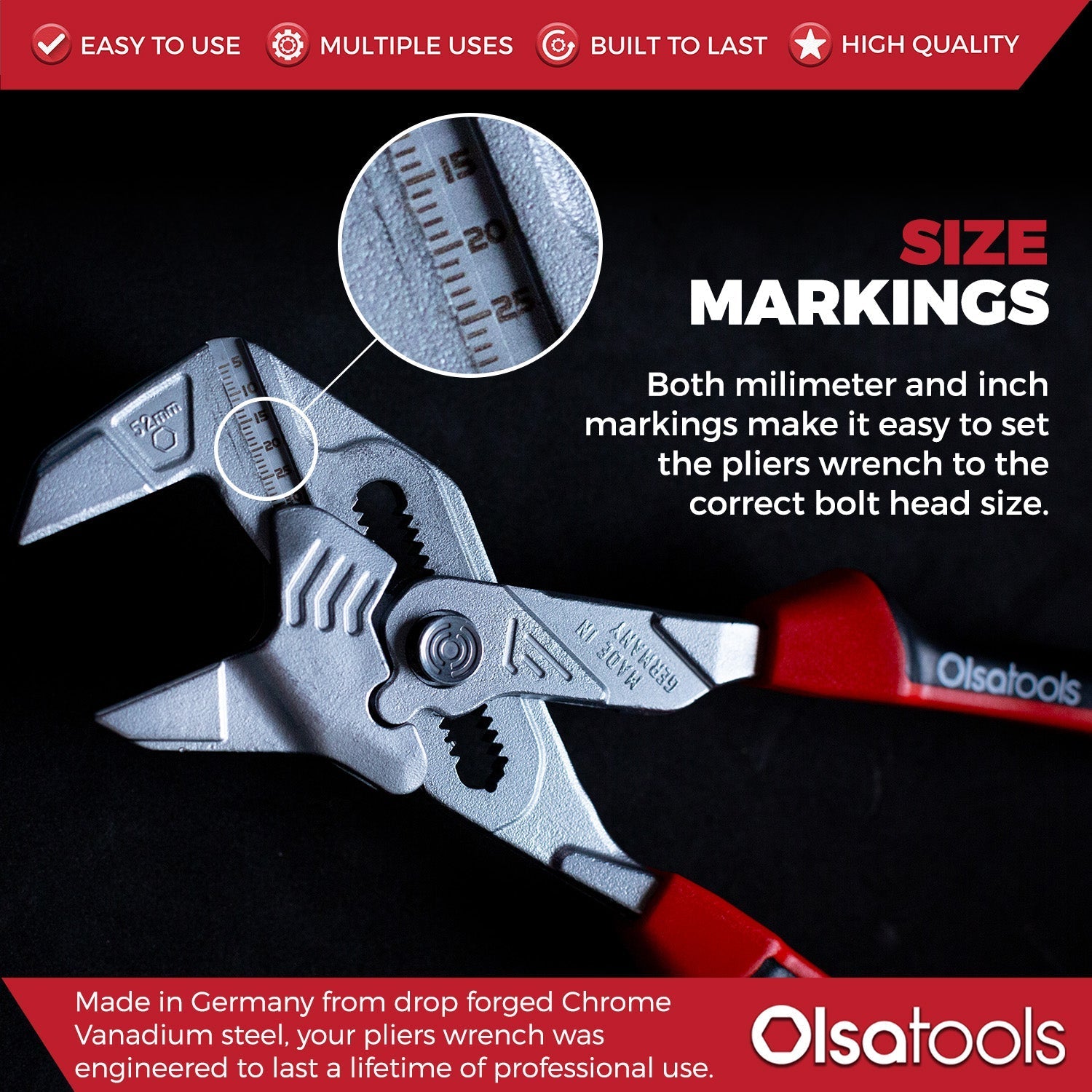 10-Inch Pliers Wrench with Smooth Jaws and Ergonomic Grip for Heavy-Duty Use