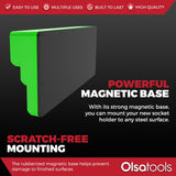 3-Row Magnetic Socket Holder Organizes 75+ 1/4",3/8",1/2" Drive Sockets