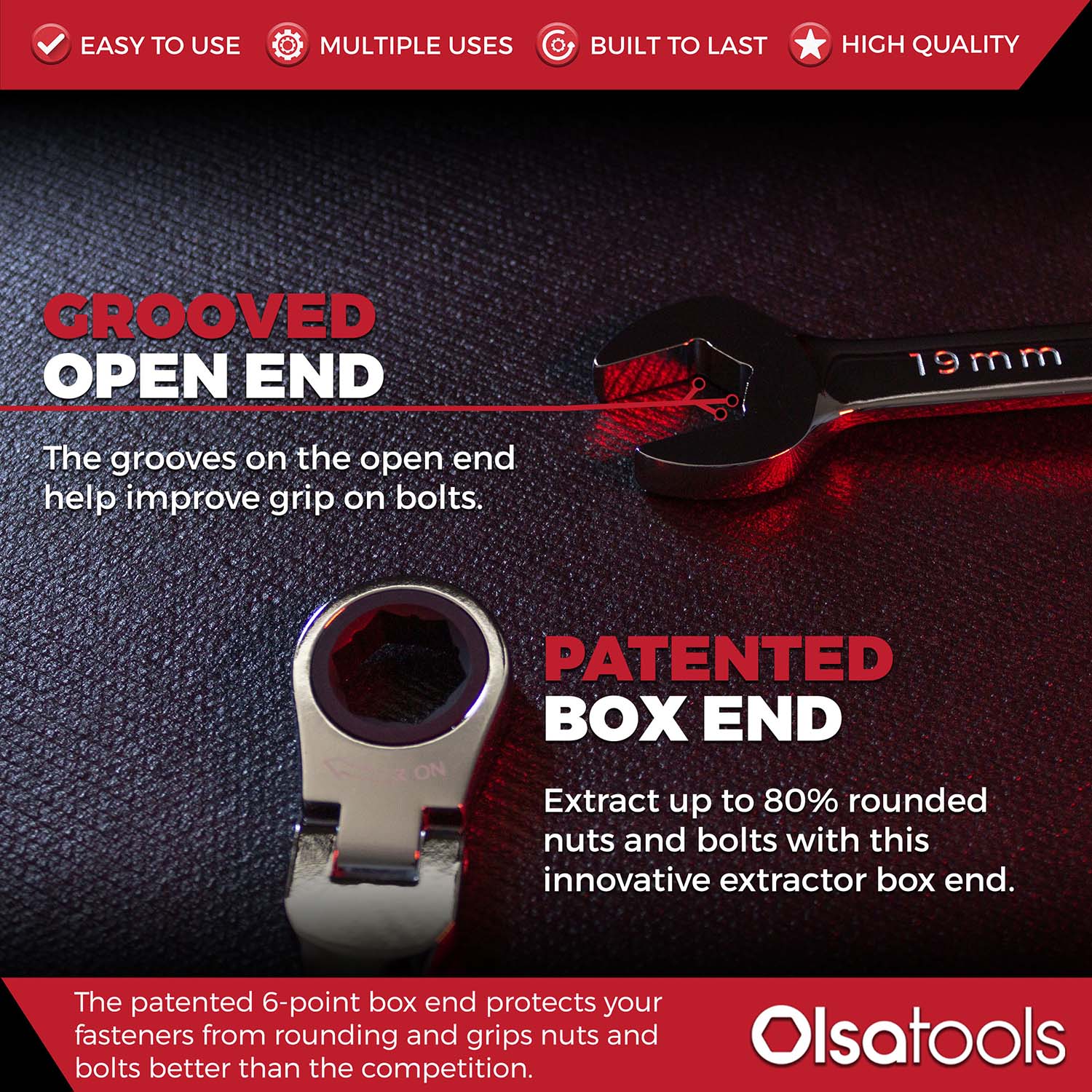 12-Piece 120 Tooth Ratcheting Wrench Set with Extractor Feature